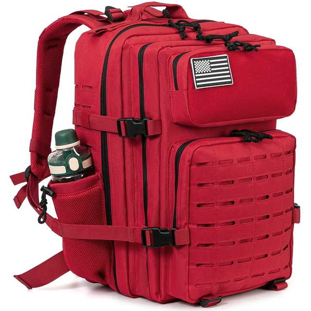 25L/45L Tactical Backpack Outdoor for Women/men Laser Cut Molle Hiking 3Day pack School Bag Gym Rucksack with Dual Cup Holder 4