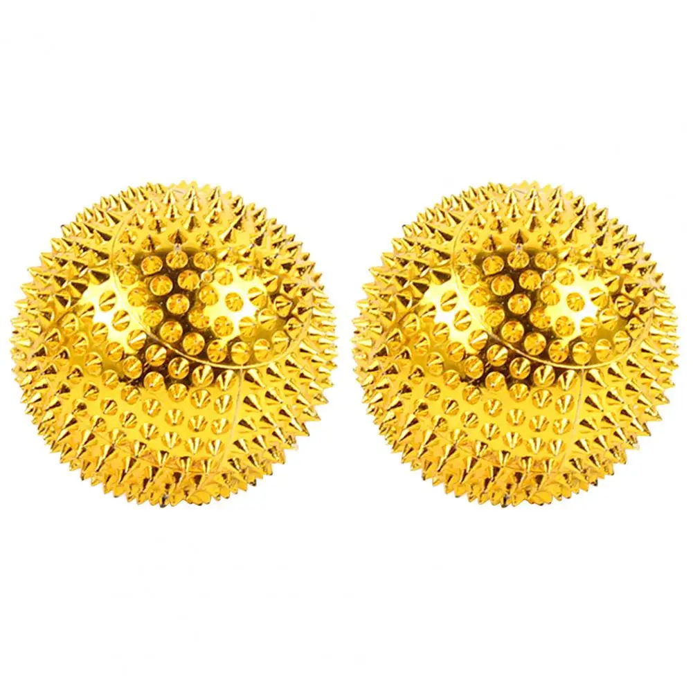 

2 Colors 1 Pair Round Health Physical Therapy Hand Acupuncture Ball Mini Hand Health Ball Anti-Slip for Adult
