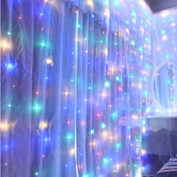 USB-Powered LED Curtain Lights - 3x3m 300leds (Multicolor lights)