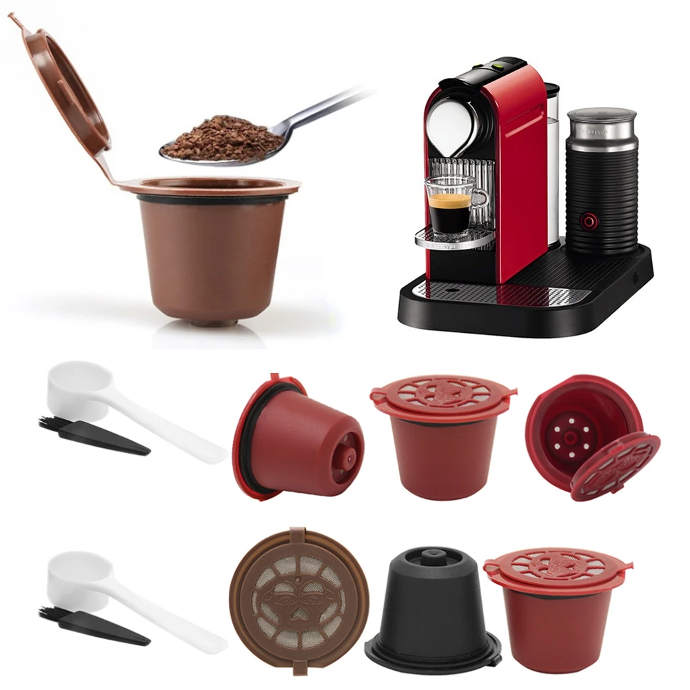 1/3pcs Refillable Reusable Refill Coffee Capsule Filters For Nespresso