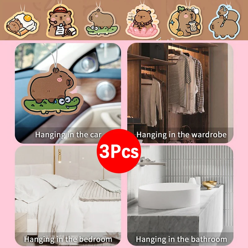 3PCS Natural Scented Aromatherapy Bag For Wardrobe Closet Car Air Freshener Perfume Tablets Hanging Fragrant Sachet Anime JDM