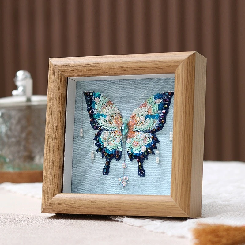 Hand Embroidered Butterfly DIY Material Pack for Beginners