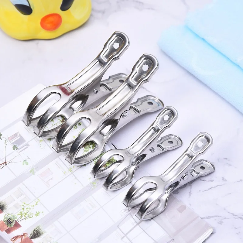 

Modern Minimalist Metal Stainless Steel Non-Magnetic Socks Sheet Windproof Spring Clamps Multifunction Drying Clip For Home Use