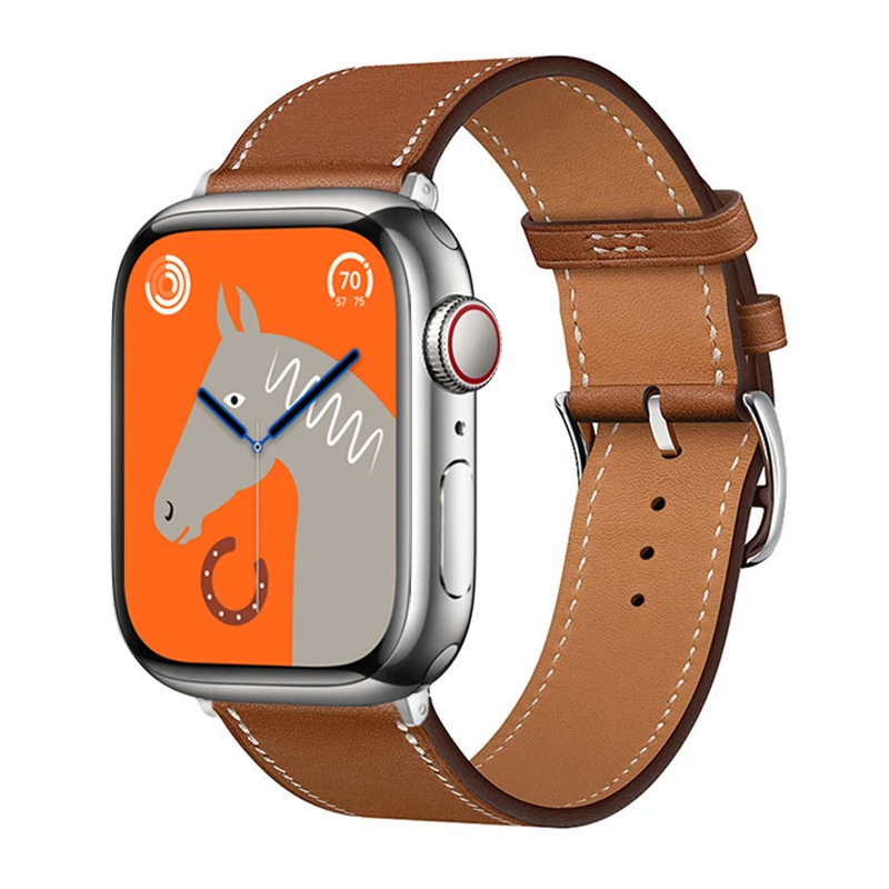 애플 워치 스트랩용 가죽 밴드, 싱글 투어 팔찌, 한국 iWatch 시리즈 3, 6, SE, 7, 8, 9, 울트라, 49mm, 45mm, 40mm, 41mm, 38mm, 42
