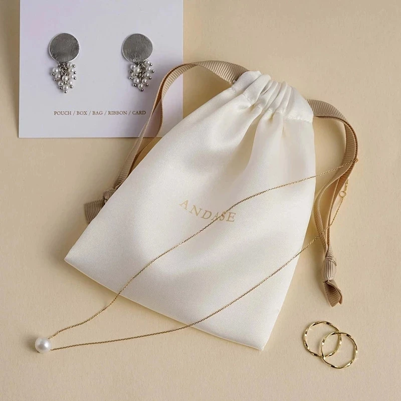

100pcs custom dust bags Jewelry package pouch personalized your logo printed wholesale product package gift satin drawstring bag