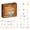 Advent Calendar 2024 Christmas Party Finger Rings Earring Necklace for 24 Days Countdown Festive Atmosphere Enhancer Jewelry Kit 1