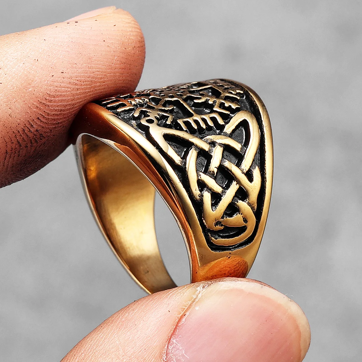 Viking Compass Celtic Knot Men Rings Stainless Steel Women Jewelry Vintage Punk Cool Stuff Fashion Accessories Gift Wholesale 5