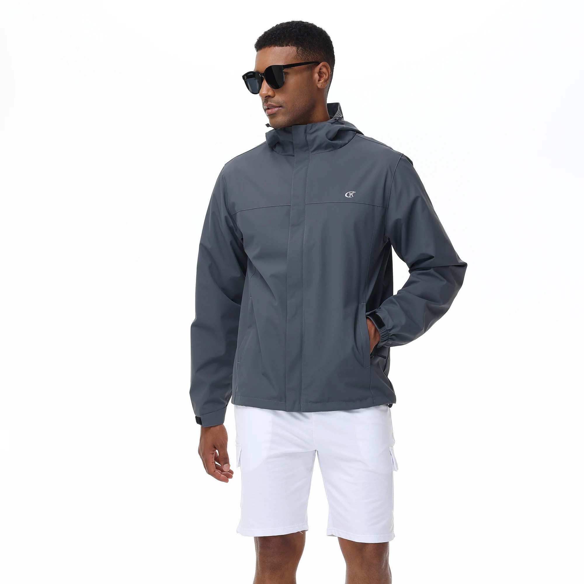 Herren Herbst Camping Wanderjacke, wasserdichte Windjacke Outdoor Jacke, Morgen Jogging Sportmäntel – Detail 3