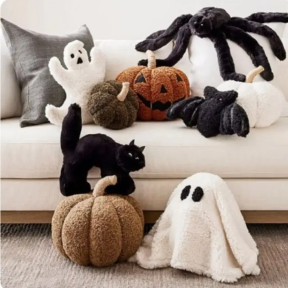 Fun Cute Ghost Dog Pillow PP Cotton White Halloween Soft Room Decoration Puppy Sofa Pillow