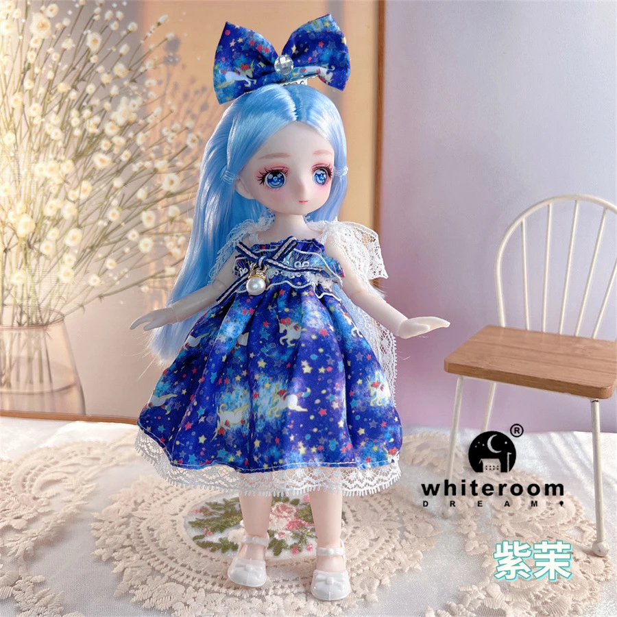23cm BJD Doll Girl Body Toy 15 Joint Movable  Kawaii Doll With Fashion Clothes Soft Hair Dress Up Girls Toys Birthday Gift Doll 6