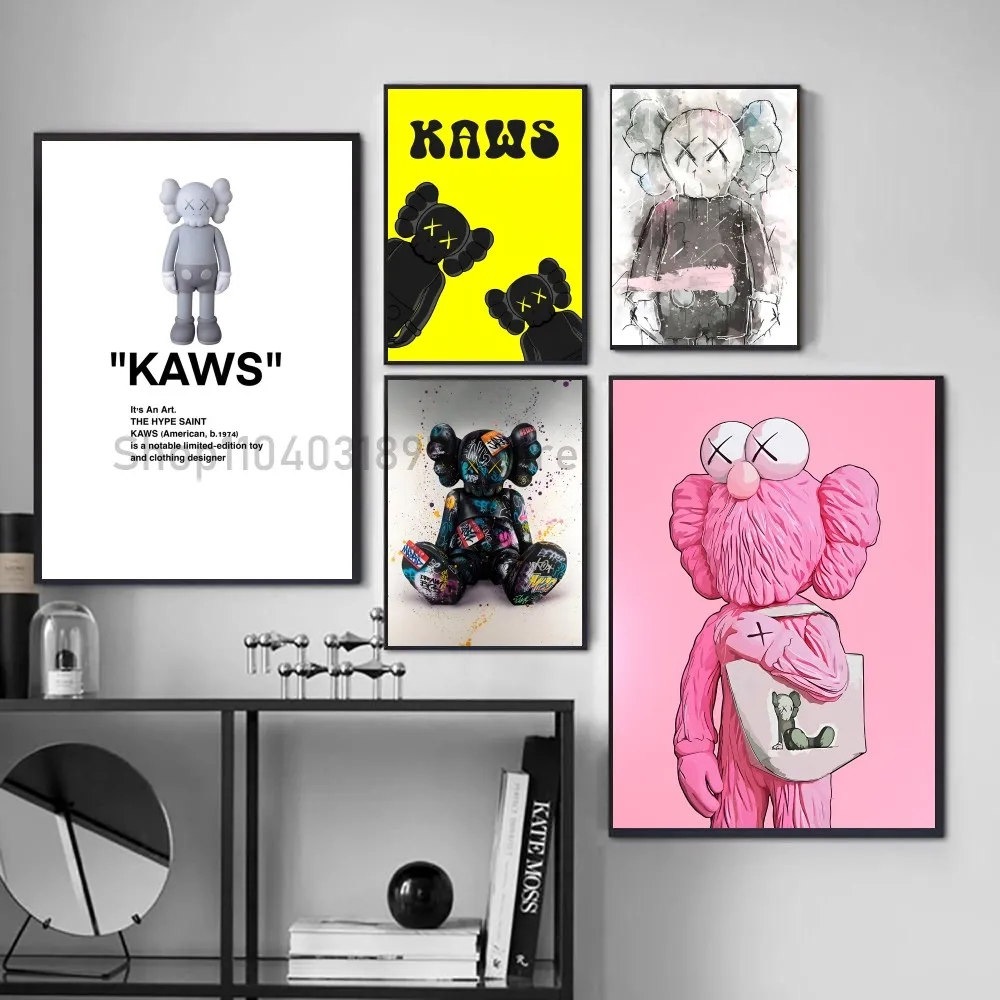Poster Prints Diy Poster Sticker 1pc Graffiti Violent Teddy Bear Poster Self-adhesive Art Waterproof Paper Sticker Coffee House Bar Room Wall Decor