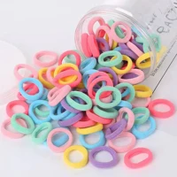 100 Psc Hair Ties,Soft Hair Ties,Small Seamless Hair Bands for Girls,Multicolor Hair Elastics Ponytail Holders - Image 4
