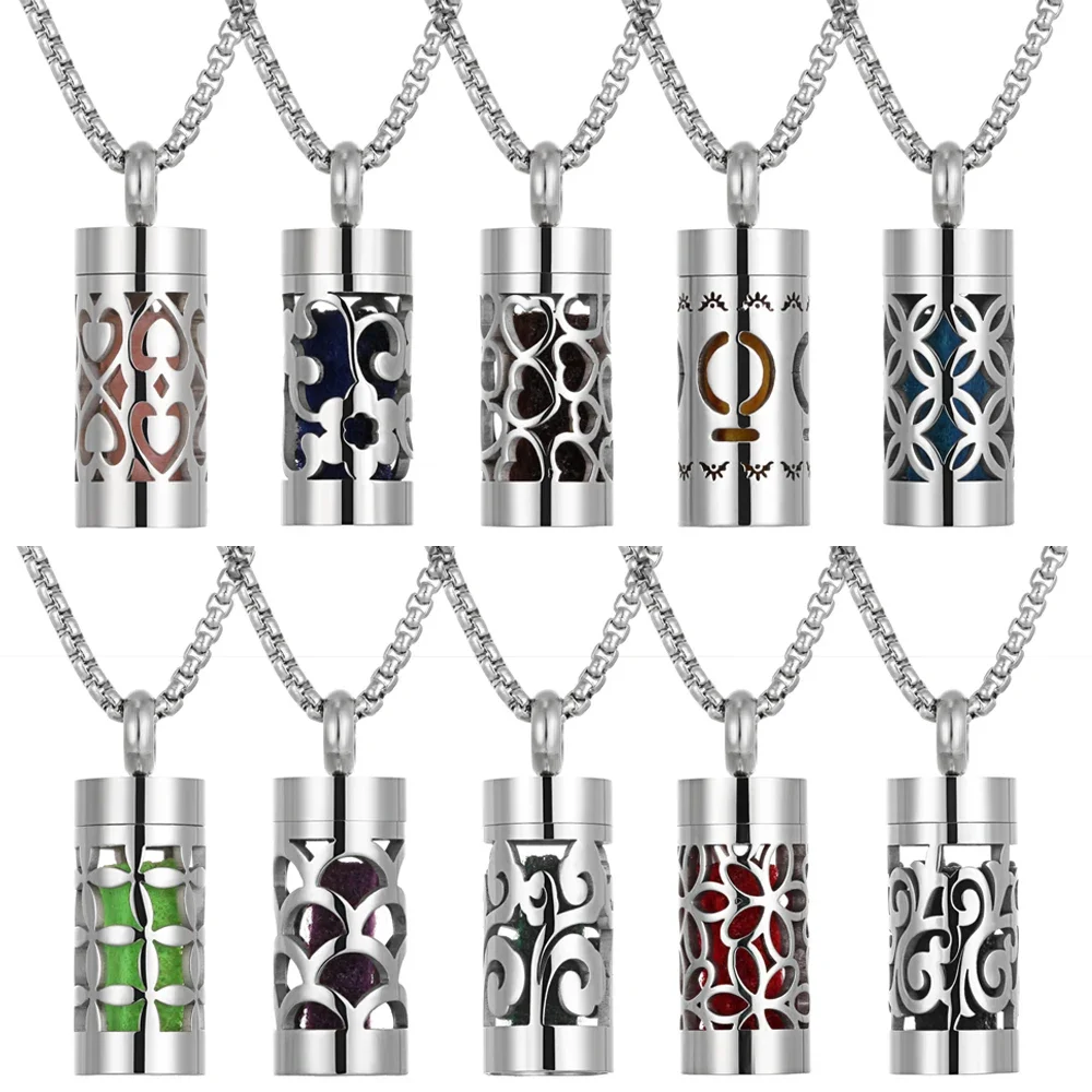 10PCS/LOT Wholesale Stainless Steel Aromatherapy Necklace