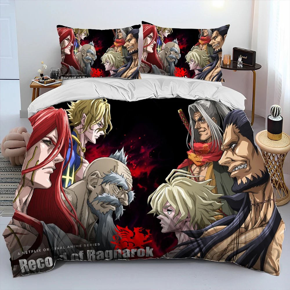 

3D Anime,Record of Ragnarok,Cartoon Comforter Bedding Set,Duvet Cover Bed Set Quilt Cover Pillowcase,king Queen Size Bedding Set