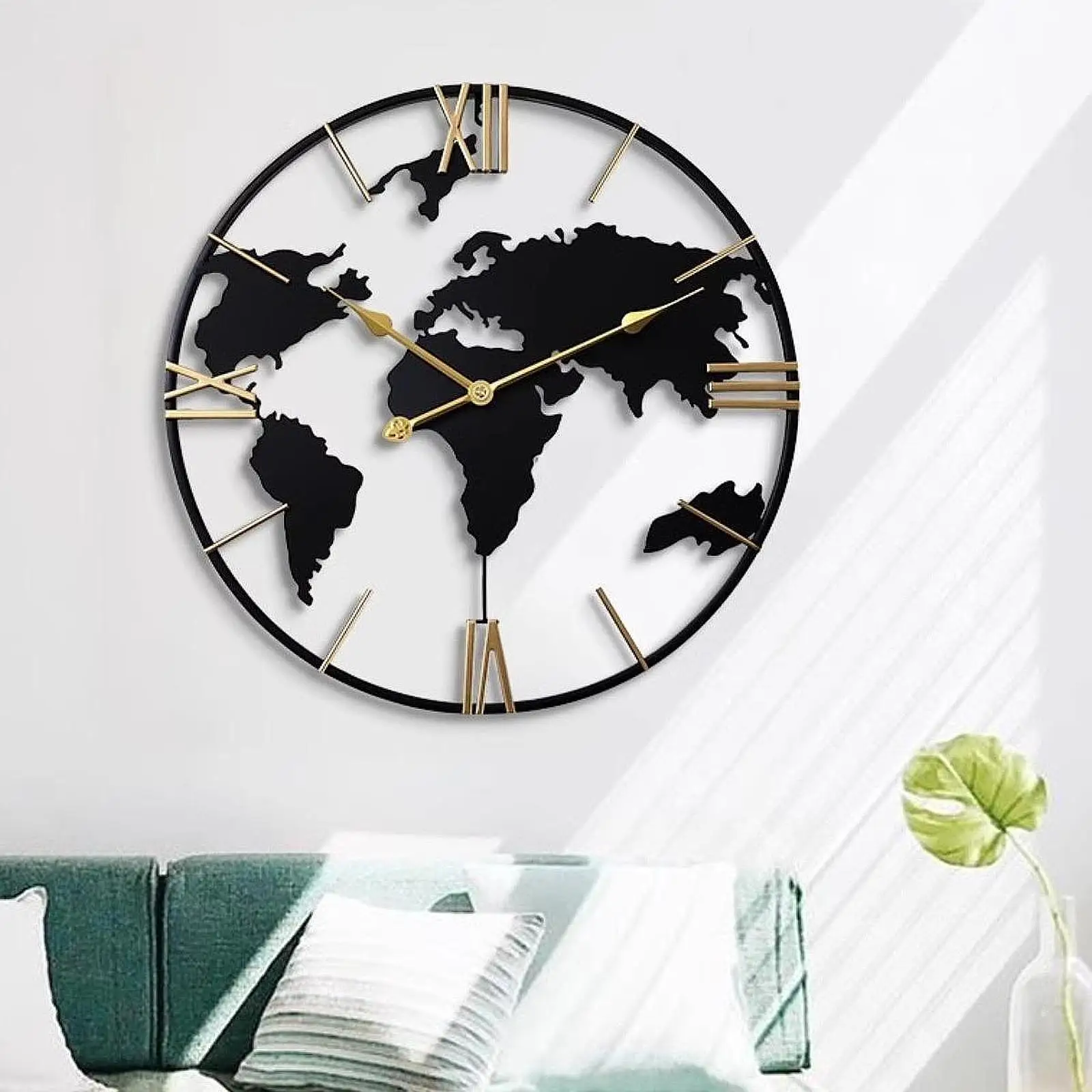 Wall Clock Home Decor Easy to Read Versatile Reliable Round Quiet Movement Analog Clock for Bar Kitchen Hotel Office Bathroom