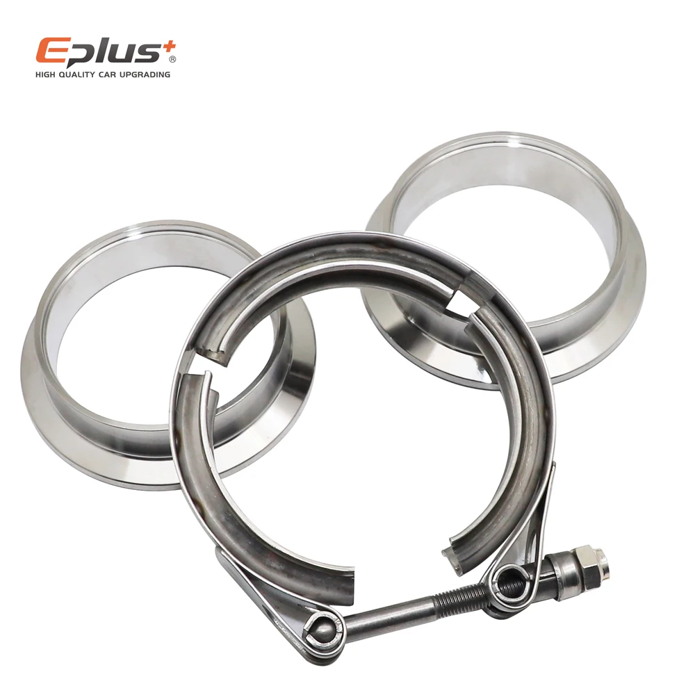Universal Car 304 Stainless Steel V Band Clamp Turbo Exhaust Pipe Vband Male Female Flange V pipe connector Kit