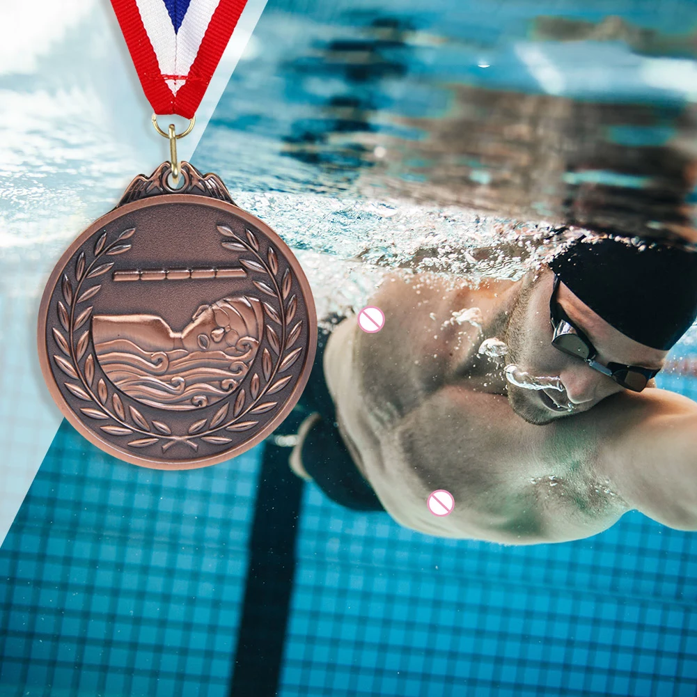 6.5cm Swimming Medal Award Medals Neck Ribbon Competitions Party Race