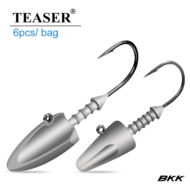 TEASER Bullet Jig Head 6pcs 7g 10g 12g 14g Screw Head BKK High Carbon