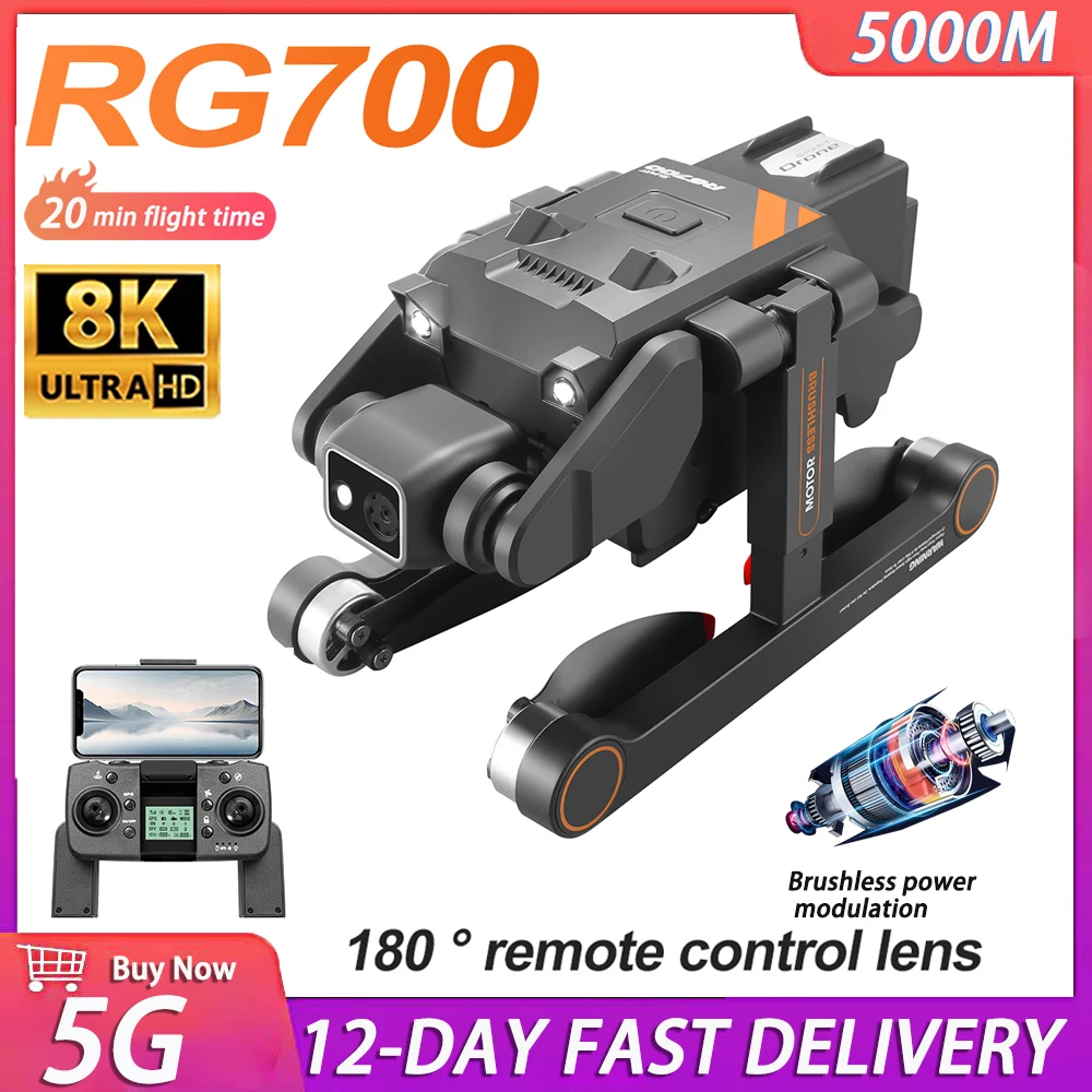 Drone Pieghevole 4K Con Doppia Fotocamera E Motori Brushless | FPV WiFi Per Smartphone + Telecomando | Autonomia 15 Min | Decollo 1 Tasto E 3D Flip | Regalo Perfetto