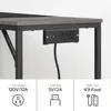 Home Office Desk with Power Outlet, Modern Study Writing Desk with 3 Hooks for Study Room, Home Office, Computer Desks 6