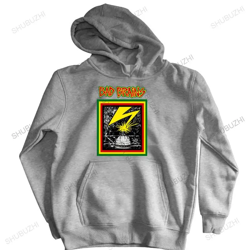 Felpe Con Cappuccio In Cotone Homme Zipper Bad Brains Zipper - First Album Ufficiale Hardcore Black Flag Punk Men Felpa Pullover Maschile