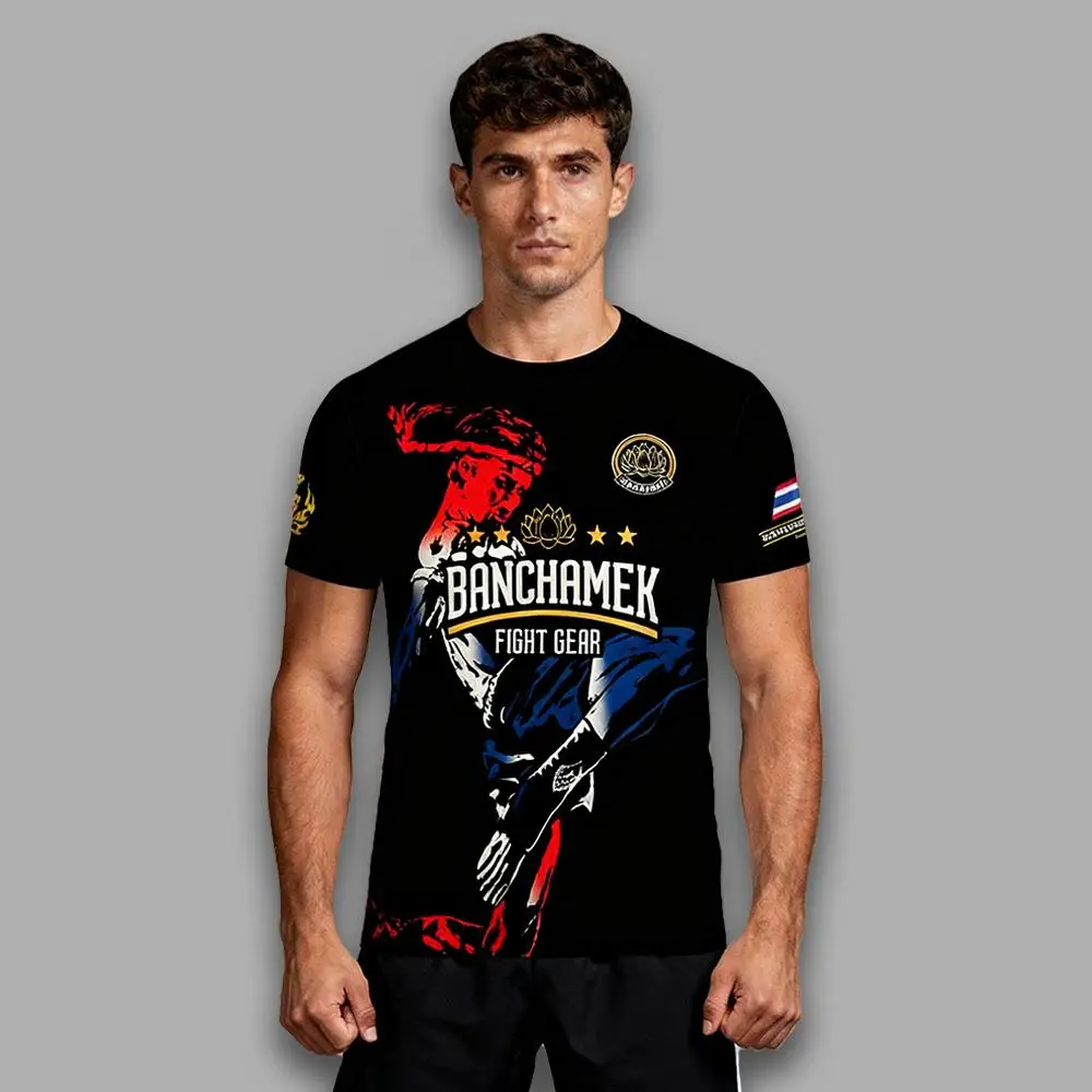 Outdoor-Box- und Kampftrikot Wakaw Muay Thai Training Atmungsaktive, schnell trocknende Uniform Herren- und Damen-Fitness-T-Shirts