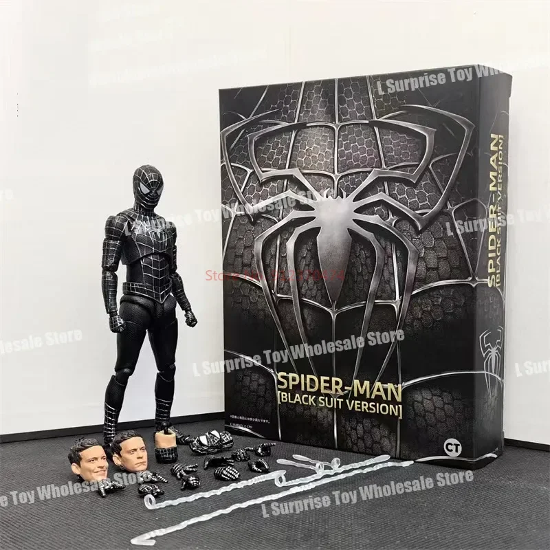 

[In Stock] Ct Spiderman Venom Shf Spider-Man Black Suit Version S.H.Figuarts Action Figure Statue Figurine Model Gifts Kids Toys