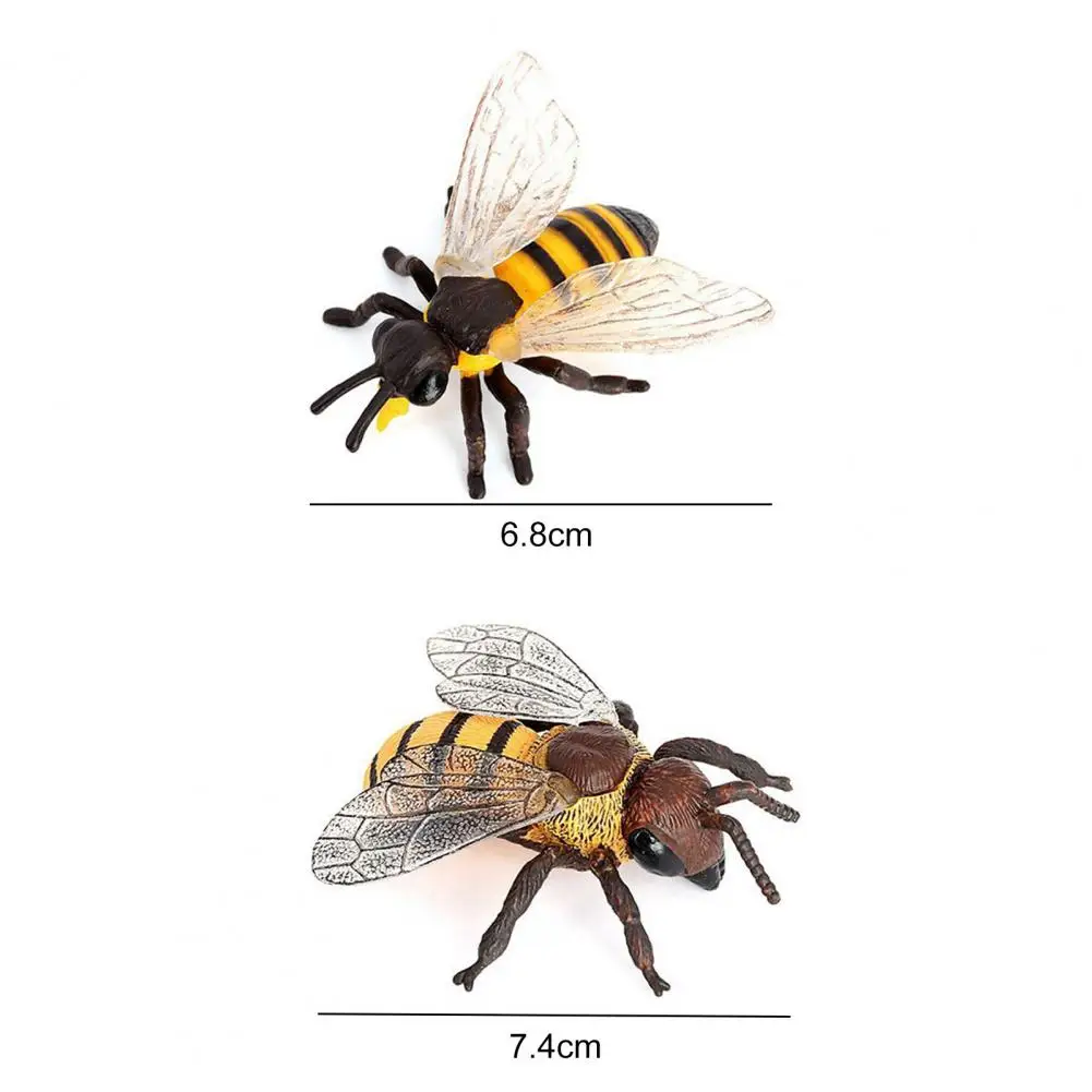 Miniature Ornament Miniature Figurines PVC Bee Model Clear Texture Honeybee Sculpture Decor Collect Gift