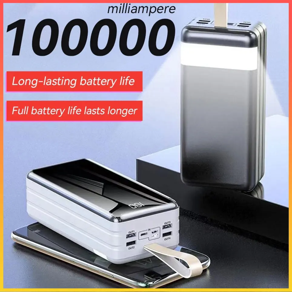 

100000mAh Power Bank Large Capacity Fast Charging Mobile Power Supply Mobile Phone Accessories Backup Power Supply Free Shipping