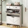 Shoe Storage Cabinet for Entryway,Farmhouse Freestanding Shoe Storage with Legs for Entryway,Freestanding Shoes Organizer 1