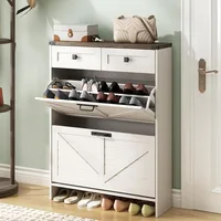 Shoe Storage Cabinet for Entryway,Farmhouse Freestanding Shoe Storage with Legs for Entryway,Freestanding Shoes Organizer 1