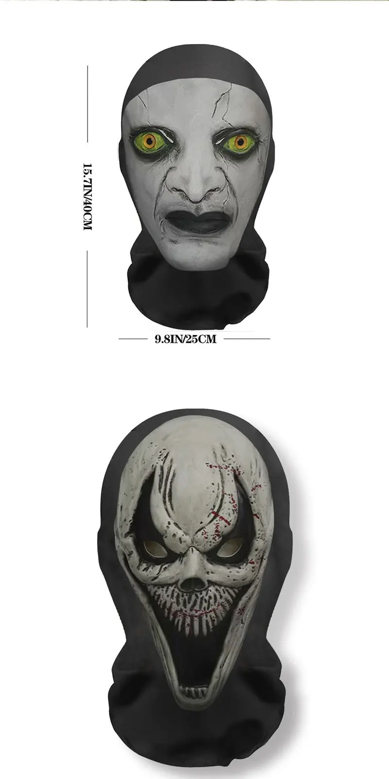 3D Ghost Face Mask - Halloween Balaclava Breathable Cosplay Prop