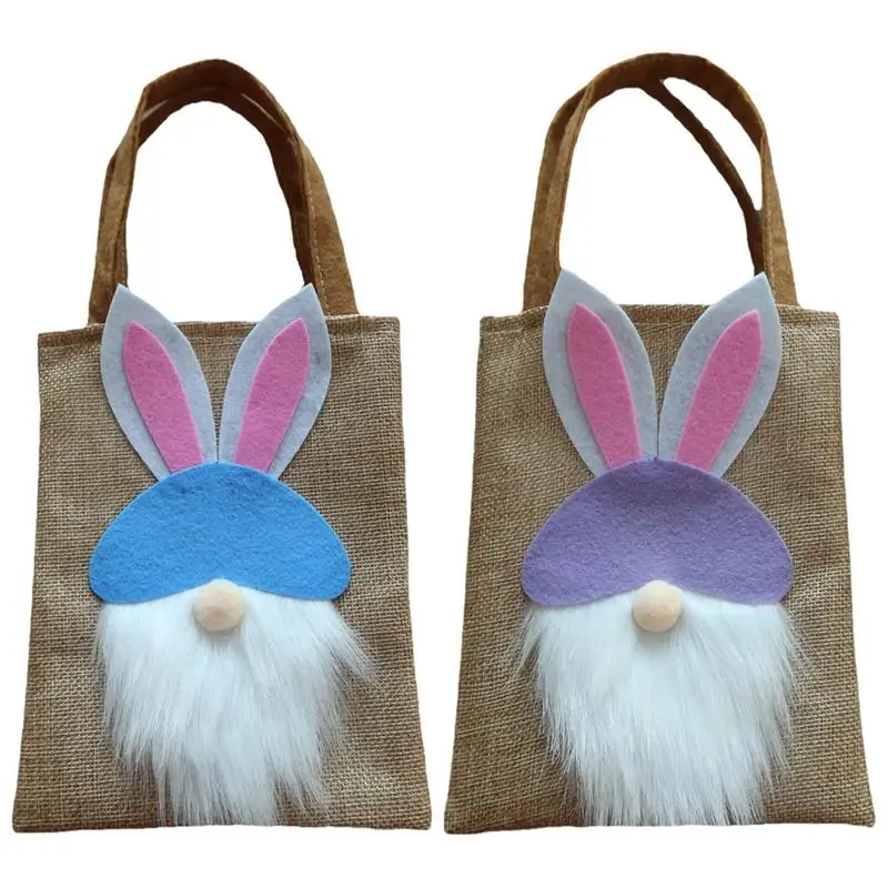 1PC Rabbit Ear Cloth Bag With Handle Easter Party Decor Bunny Gnome ...