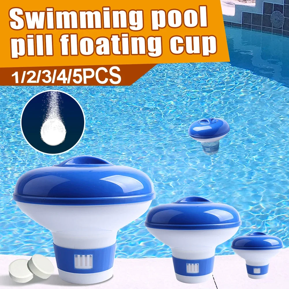 Chlorine dispenser 1-5pcs Floating Swimming Pool Chlorine Tablet Automatic Dispenser Pool Floating Dispenser Outdoor Cleaning Supplies