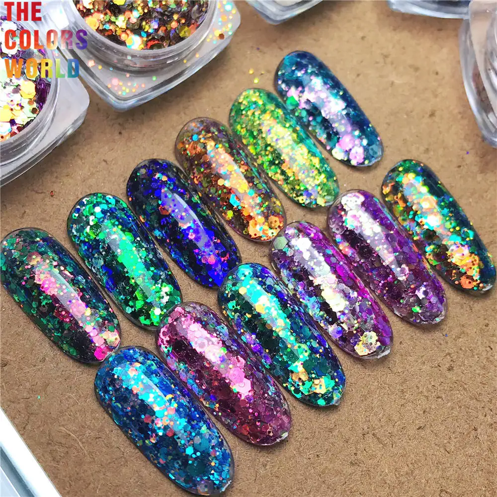 

TCT-395 Chameleon Rainbow Shift Color Chunky Nail Glitter Nail Art Decoration Henna Tumbler Handwork Crafts Festival Accessories