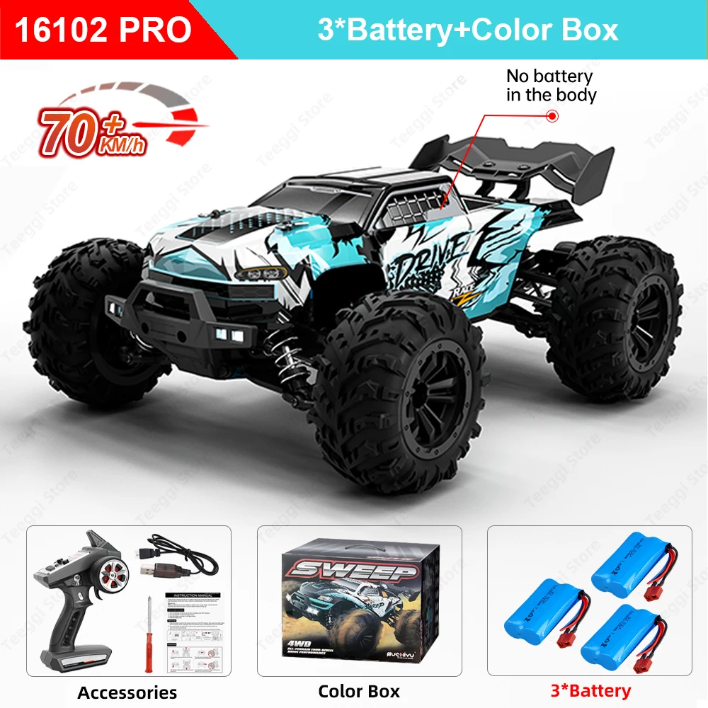 Teeggi 16101 /16102 PRO 1:16 High Speed RC Car With LED Light