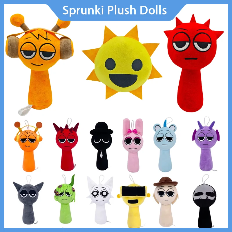 Horror Game Sprunki Plush Doll Toy 20-25cm Kid Dolls Ornament Christmas Gift