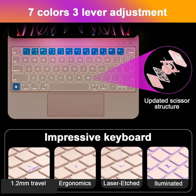 GOOJODOQ Magic Keyboard for iPad Pro 11 13 2024 M4 Air 6 Air