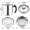 1.4 L Oil Strainer Pot Fine Mesh Fast Filtering With Lid Stainless Steel Frying Bacon Fat Oil Storage Container Kitchen Supplies 6