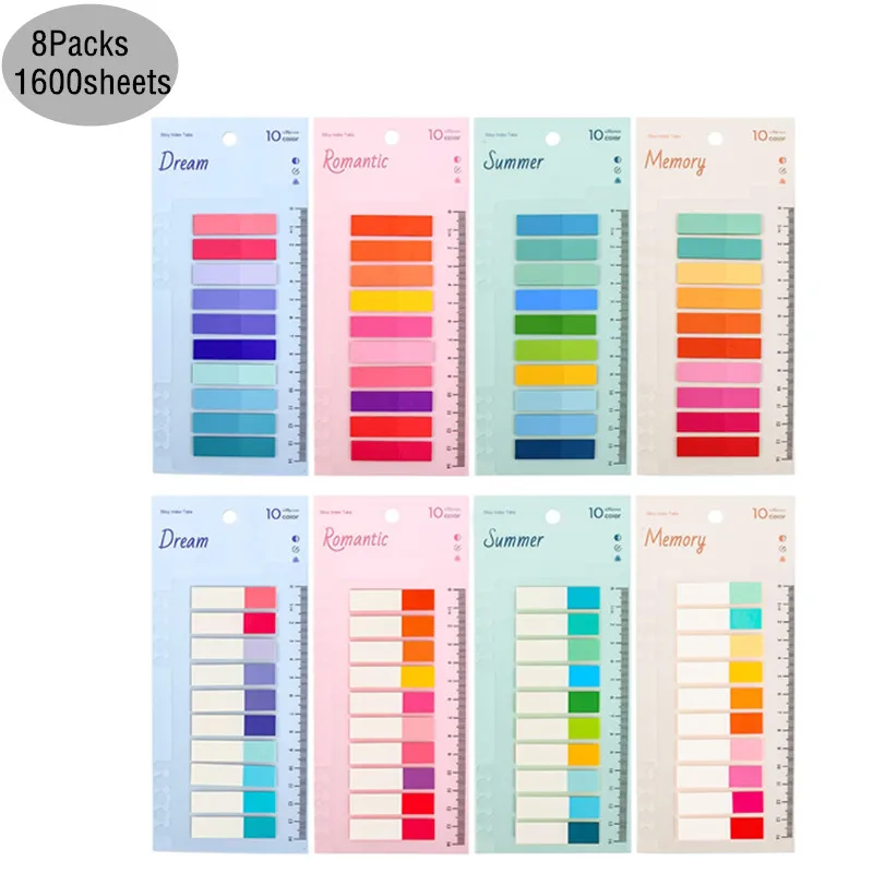 1600 Sheets Transparentes Sticky Notes Self-Adhesive Annotation posted it Read Books Bookmarks Tabs Notepad Aesthetic Stationery 50sheets sticky notes self adhesive posted it transparentes for annotation books markers notepad tabs stationery school supplies