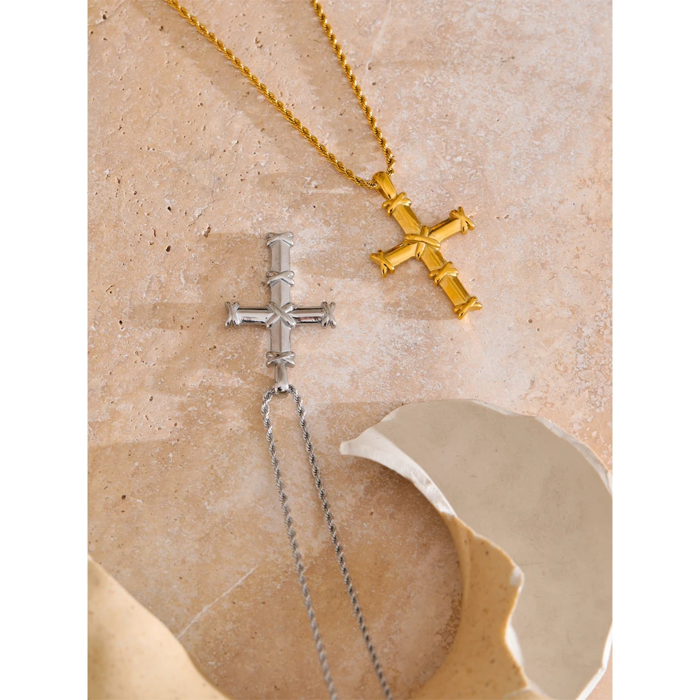 Yhpup Stainless Steel Cross Classic Necklace