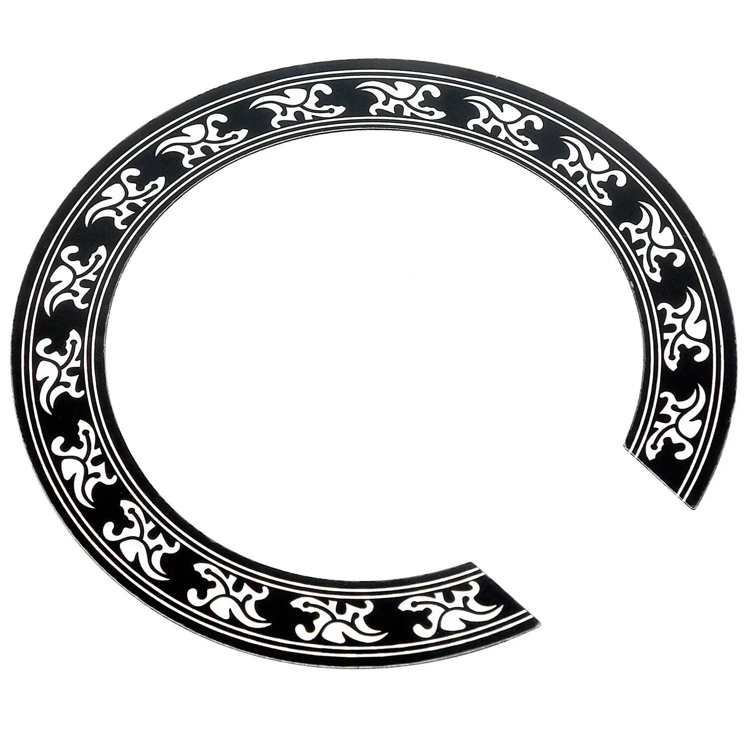 Sound hole Rose Decal Sticker for Acoustic Classical Guitar Parts Black+Silver