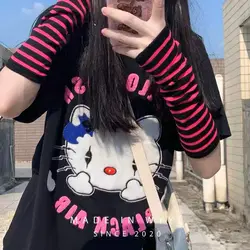 Y2K Goth Unisex Fashion Striped Elbow Gloves Warmer Knitted Long Fingerless Gloves Women Elbow Mittens JK Gothic Cos Girls Gifts