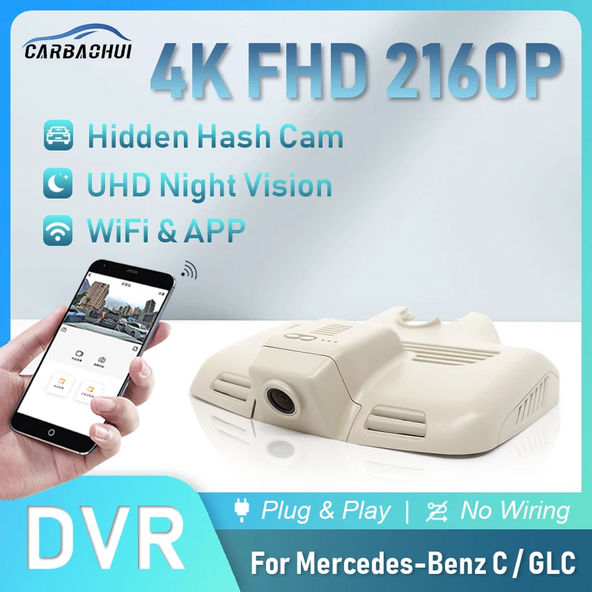 

4K 2160P Car DVR Plug and Play Dash Cam Camera UHD Night Vision Driving Video Recorder For Mercedes-Benz C GLC Class C260 C300