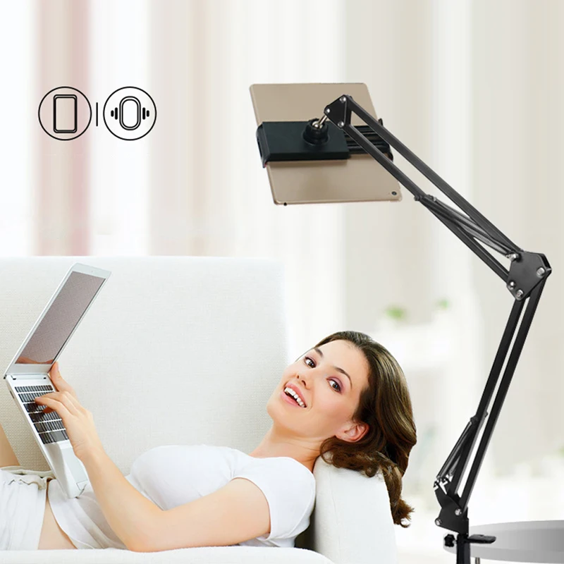 

Homhu 360Degree Long Arm Tablet Holder Stand for 4 to 11inch Tablet Smartphone Bed Desktop Lazy Holder Bracket Support for iPad