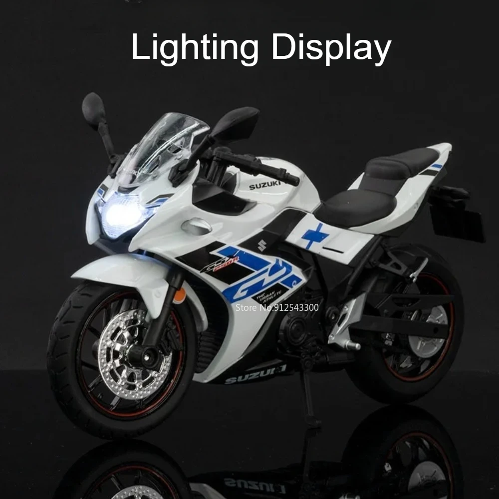 1:12 Scale Suzuki Motorcycle Model Toy with Shock Absorption - Cross-Country Motorbike Hobby Ornament