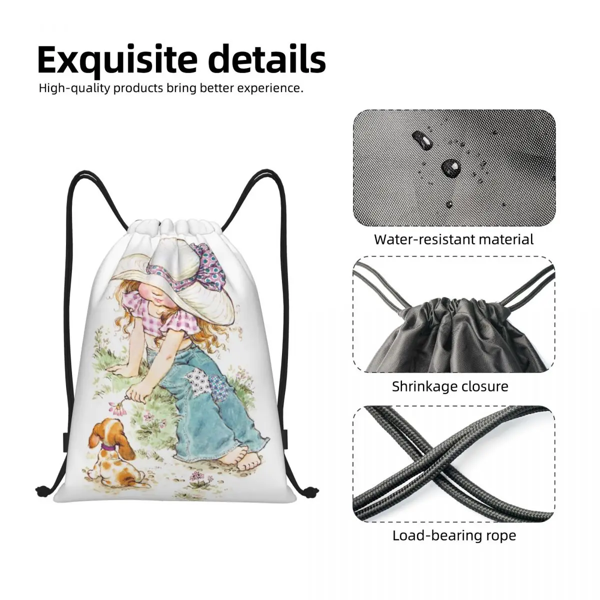 Custom Sarah Kay Children's Painter Drawstring Backpack Women Men Sport Gym Sackpack Foldable Artist Anime Shopping Bag Sack 3