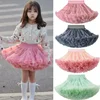 1-8T Lace Skirt Girls Fluffy Chiffon Pettiskirt Solid Colors Tutu Skirts Girl Dance Skirt Christmas Tulle Petticoat Tulle B062 1