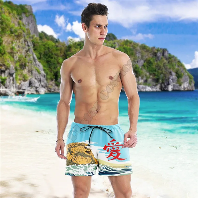Gon Freecss Beach Shorts 3D Printed Shorts Summer Casual Men's Shorts Loose Quick Drying shorts Cosplay Clothes