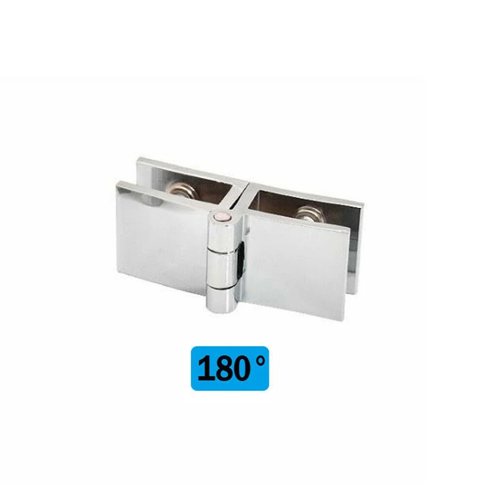 90 180 Degree Bilateral Clip Home Easy Install Glass Clamp Zinc Practical Durable Cabinet Door Hinge Bathroom Furniture Cupboard